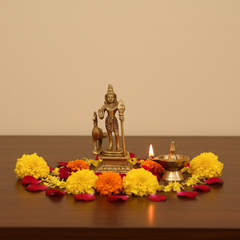 Brass Lord Murugan Idol with Peacock – Kartikeya Swamy Statue for Pooja & Home Decor   Brass Artwork