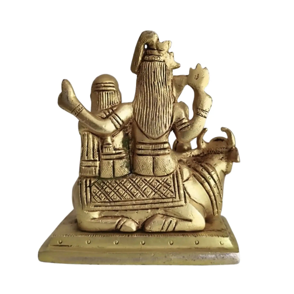 Brass Shiva Parivar Idol – Lord Shiva Family for Pooja & Home Temple Decor   Brass Ware