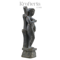 Elegant Sculpture of Girl with Hand on Chest – Expressive and Thoughtful