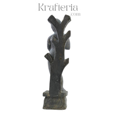 Elegant Sculpture of Girl with Hand on Chest – Expressive and Thoughtful