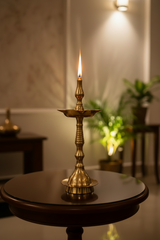 Traditional Brass Kuthu Vilakku - Standing Oil Lamp for Puja   Brass Artwork