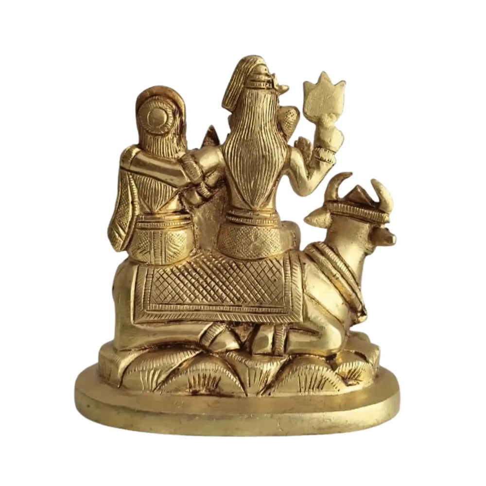 Brass Shiva Parivar Idol – Lord Shiva Family for Pooja & Home Temple Decor   Brass Ware