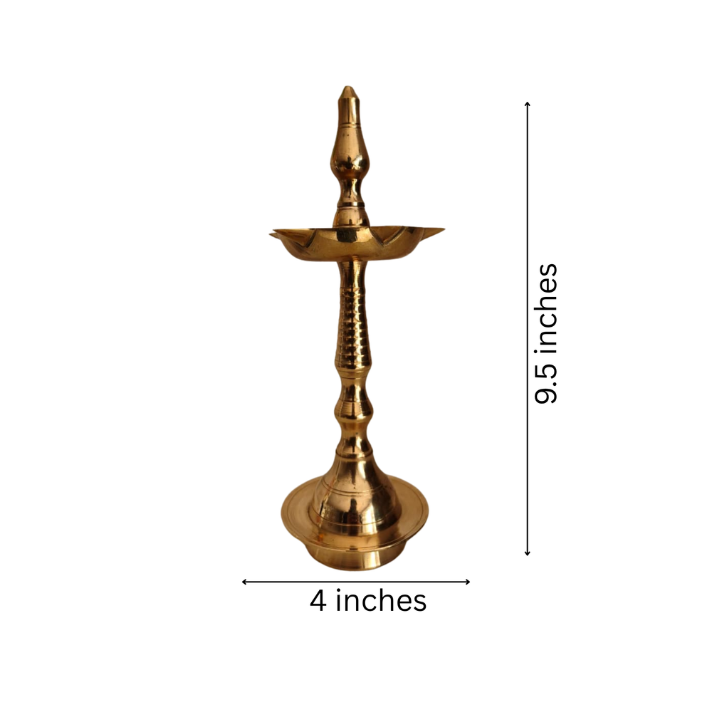Traditional Brass Kuthu Vilakku - Standing Oil Lamp for Puja   Brass Artwork