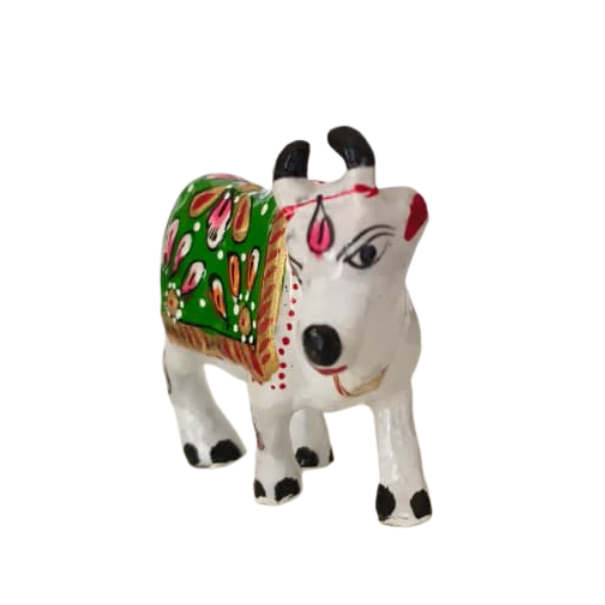 Hand-Painted Metal Cow