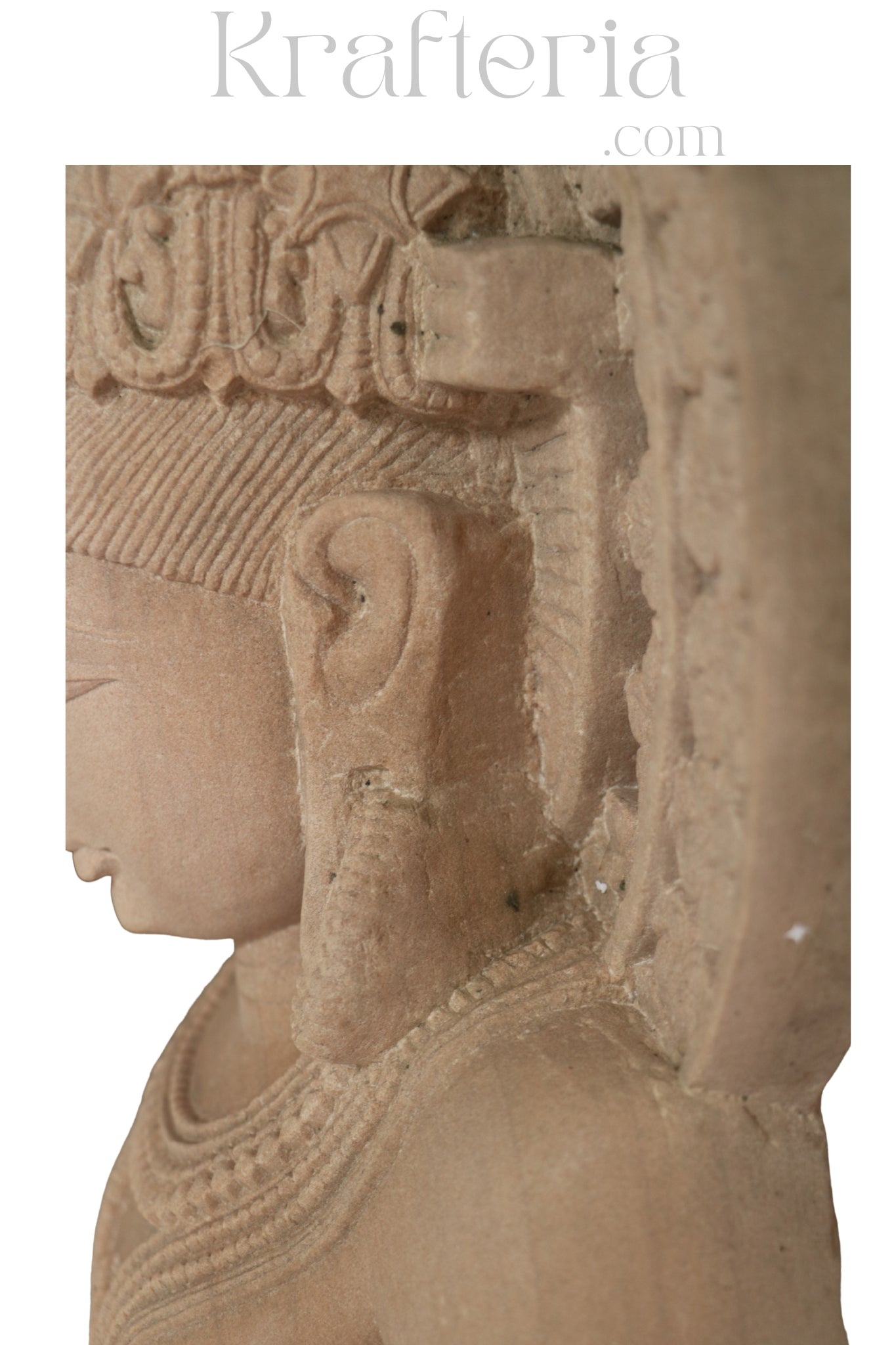 Ancient Indian Sandstone Sculpture of a Divine Being (Deva/Gandharva)