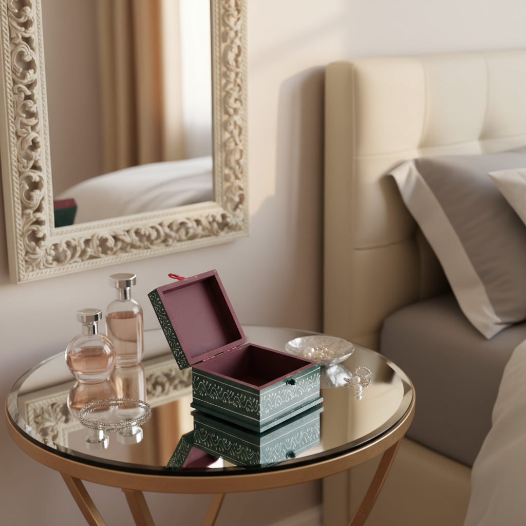 Colorful Hand-Painted Royal Elephant Wooden Jewellery Box   Wood Decorative