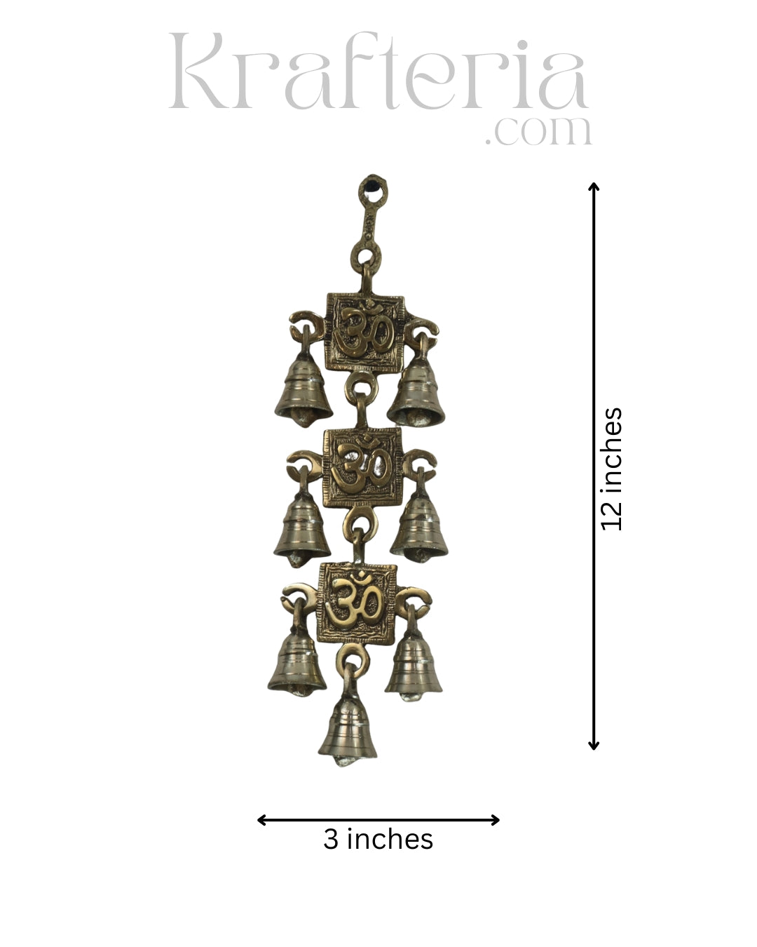 Brass Om Bell Wall Hanging – Perfect for Meditation and Prayer Spaces