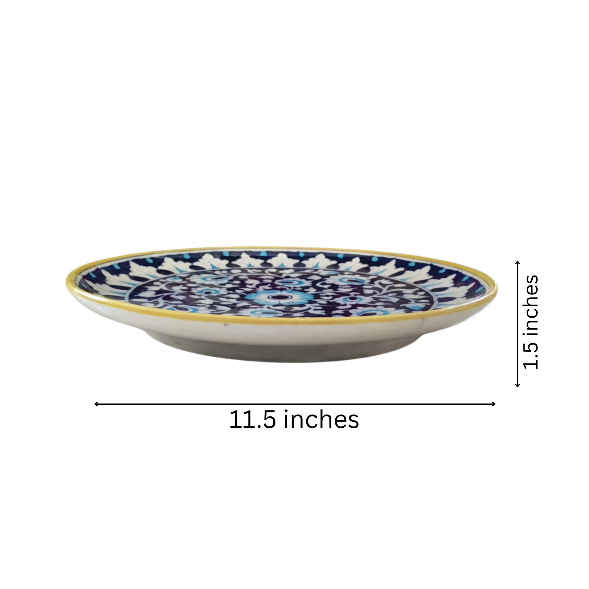 Indigo and White Mandala Floral Decorative Wall Plate