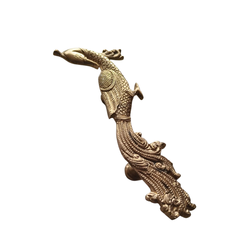 Royal Brass Peacock Door Knocker – Handcrafted Antique Entrance Decor   Brass Artwork