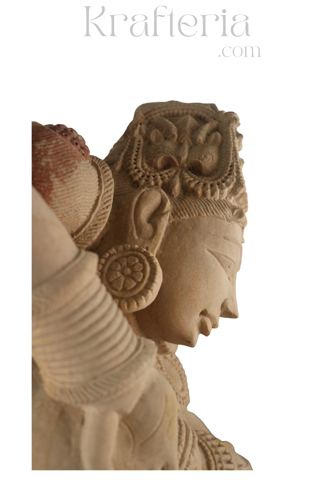 Sandstone Sculpture Of A Traditional Indian Dancer