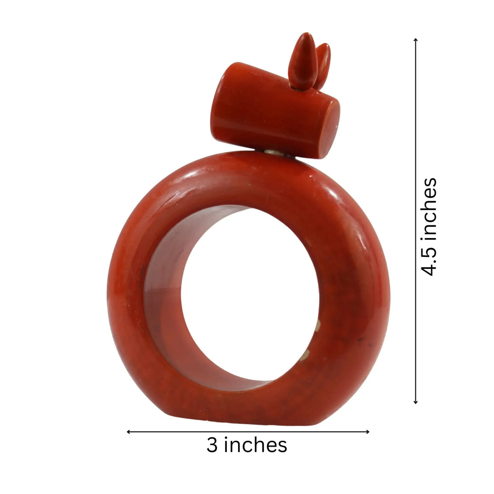 Handcrafted animal shaped napkin roller in non-toxic colours