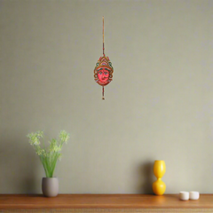 Hand-Painted Goddess Durga Leather Wall Hanging