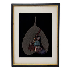 Musician on a Bodhi Leaf Miniature Painting
