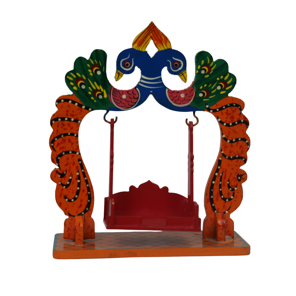 Wooden Jhula – Ethnic Swing Decor for Krishna or Dolls   Wooden Lacquerware