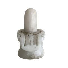 Mini marble Shivling statue for daily worship rituals.