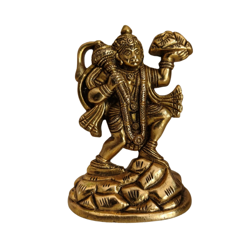 Handcrafted Brass Hanuman Ji Idol – Traditional Hindu Decorative Statue   Brass Artwork