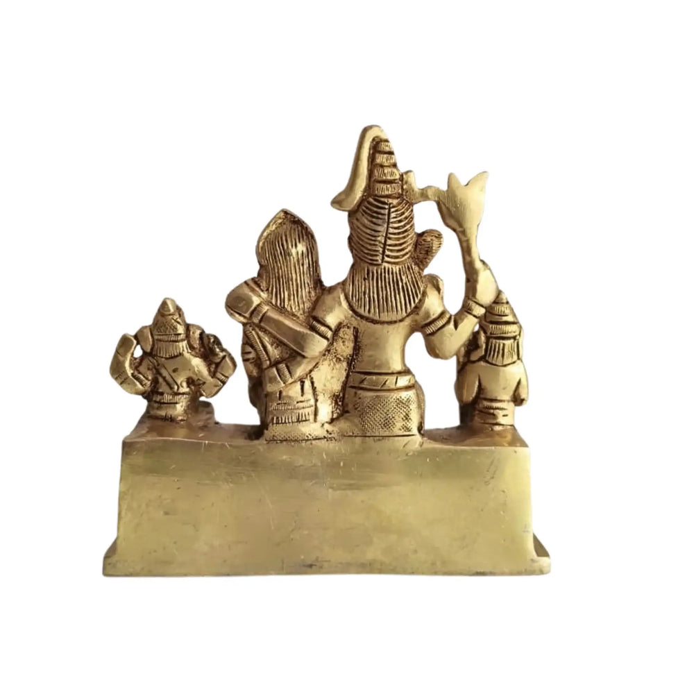 Brass Shiva Parivar Idol – Lord Shiva Family for Pooja & Home Temple Decor   Brass Ware