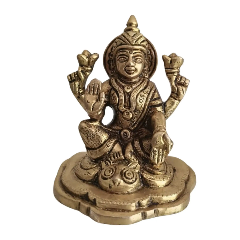 Brass Lakshmi Ganpati Murti Pair – Wealth & Wisdom Idol for Home Temple   Brass Ware