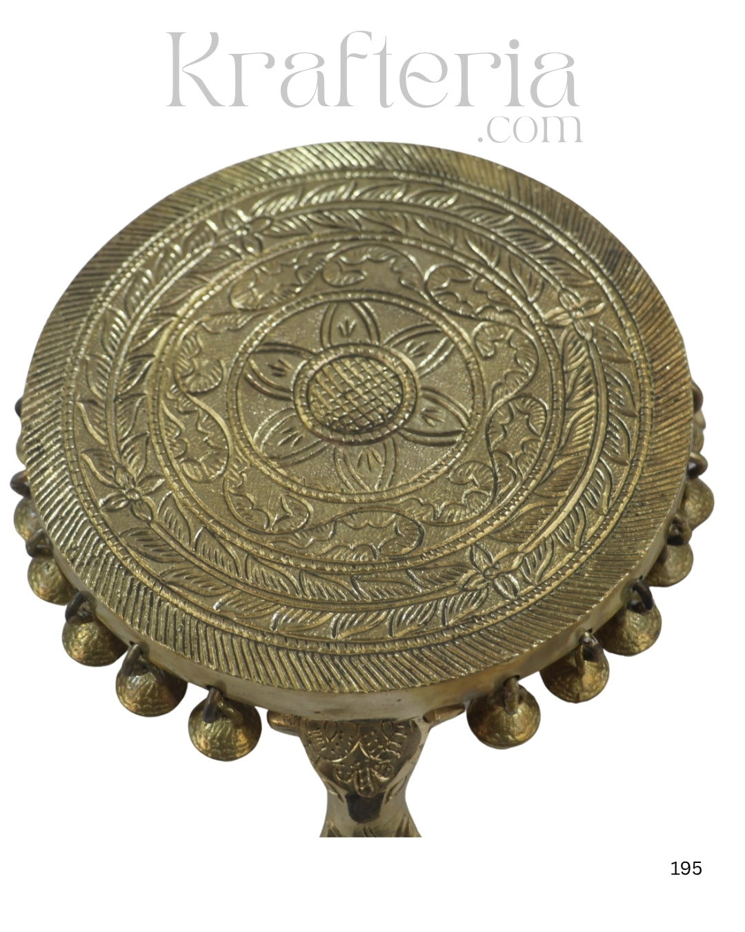 Brass Elephant Pooja Stools With Hanging Bells