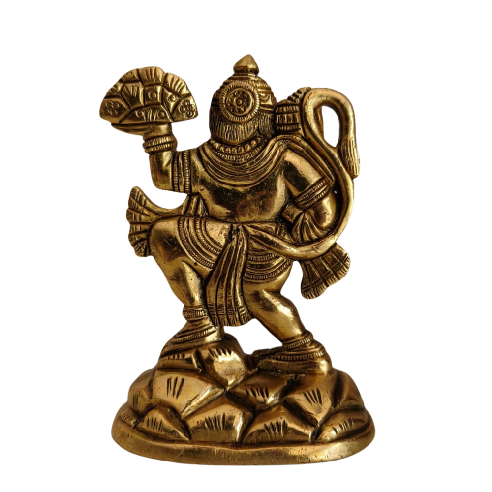 Handcrafted Brass Hanuman Ji Idol – Traditional Hindu Decorative Statue   Brass Artwork
