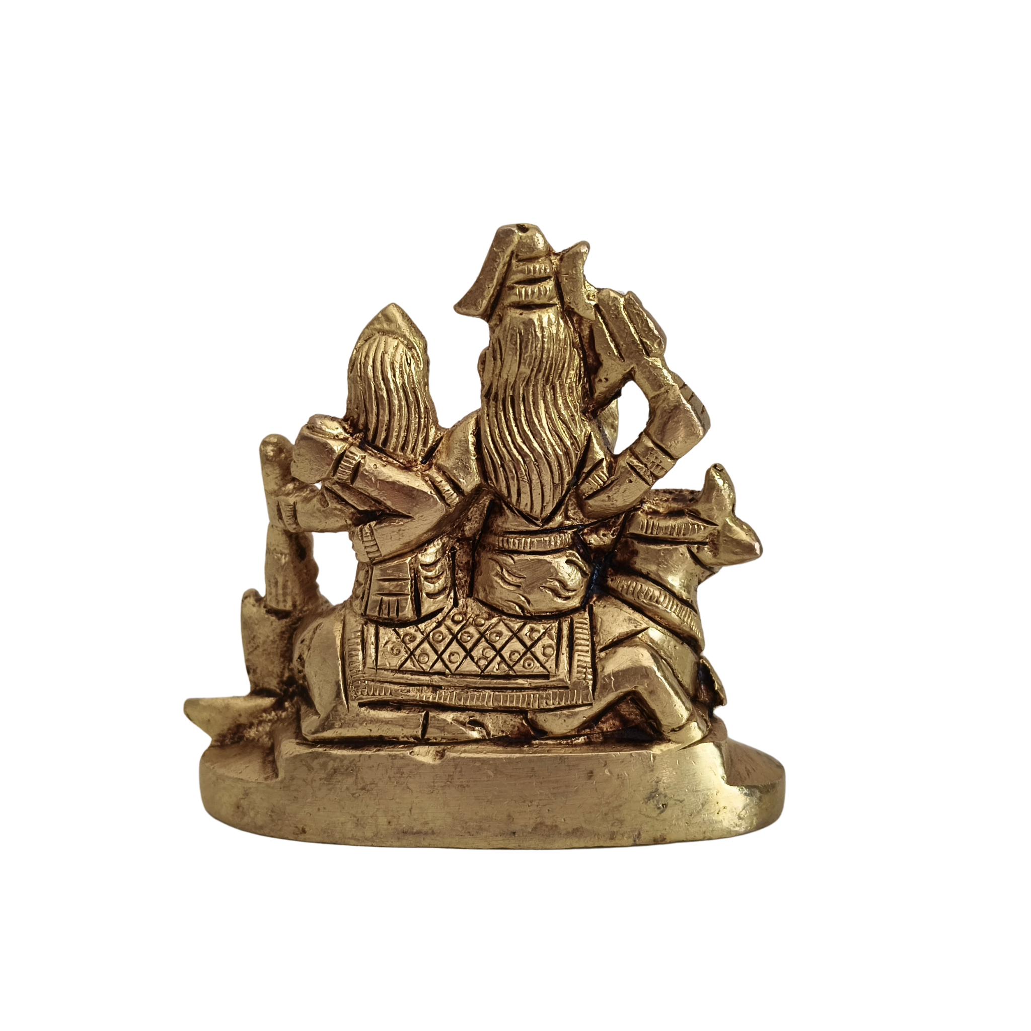 Brass Shiva Parivar Idol on Nandi – Divine Family for Harmony and Protection