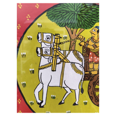 Village Scene Painting - Cheriyal Folk Narrative Art   Cheriyala Painting