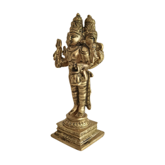 Standing Brass Lord Brahma Idol (Four-Faced Creator God)