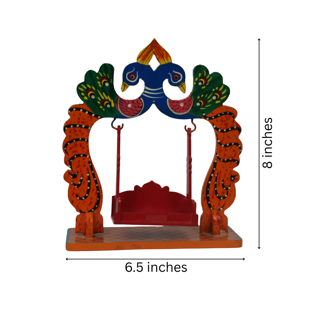 Wooden Jhula – Ethnic Swing Decor for Krishna or Dolls   Wooden Lacquerware