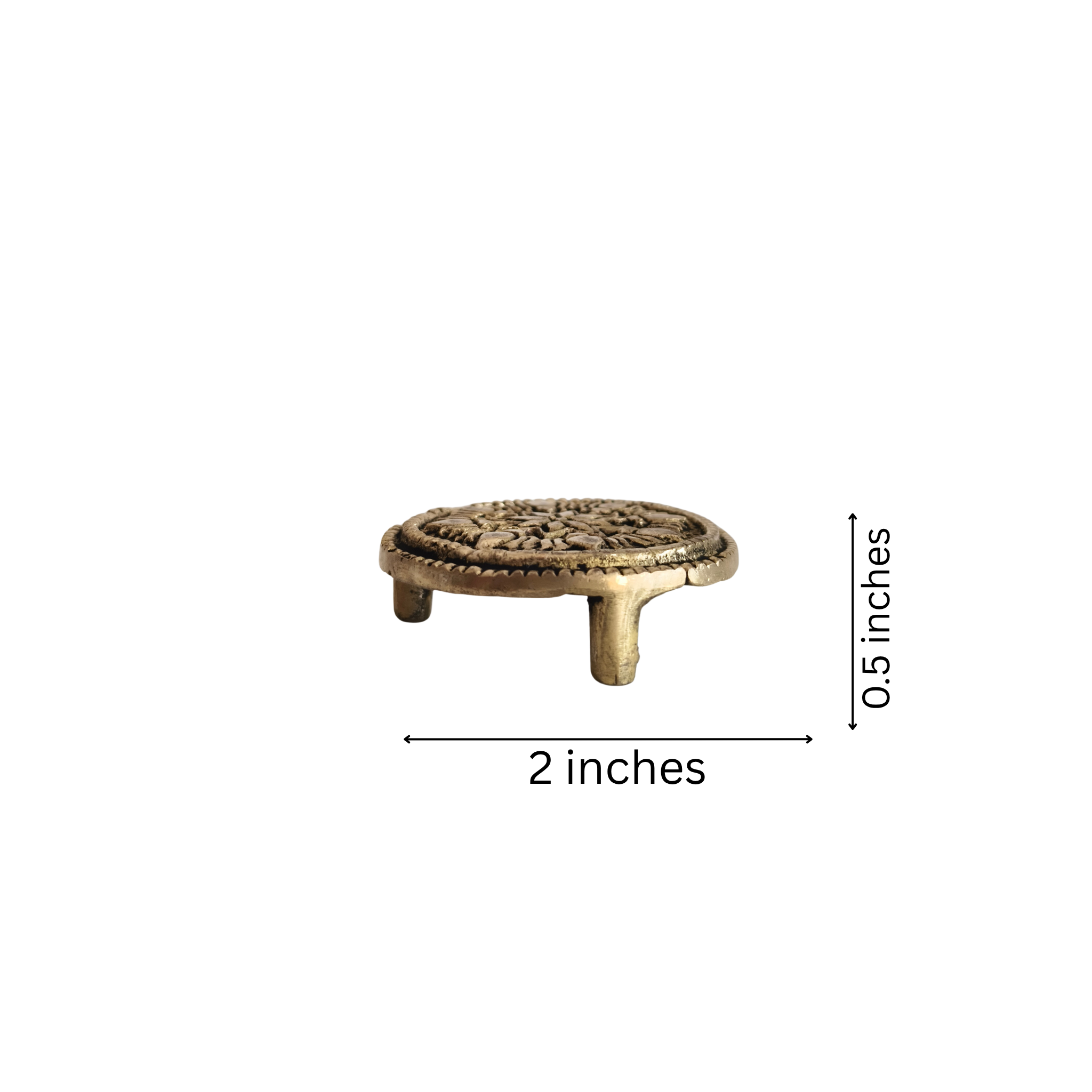 Brass Decorative Pedestal Stand - Round Ritual Holder