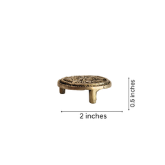 Brass Decorative Pedestal Stand - Round Ritual Holder