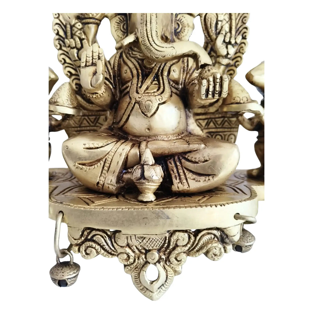 Divine Brass Ganesha with Mushika – Symbol of Wisdom, Humility & Prosperity   Brass Ware