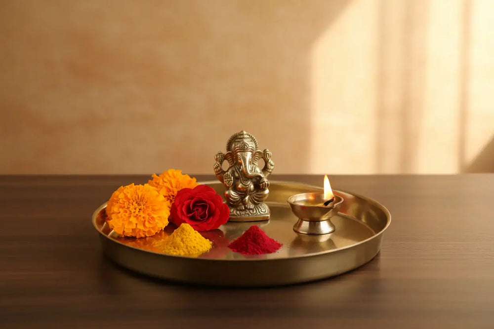 Brass Thali – Multipurpose Round Plate for Ritual & Serving   Brass Artwork