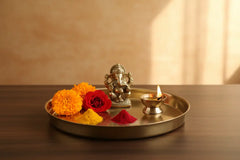 Brass Thali – Multipurpose Round Plate for Ritual & Serving   Brass Artwork