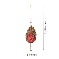 Hand-Painted Goddess Durga Leather Wall Hanging