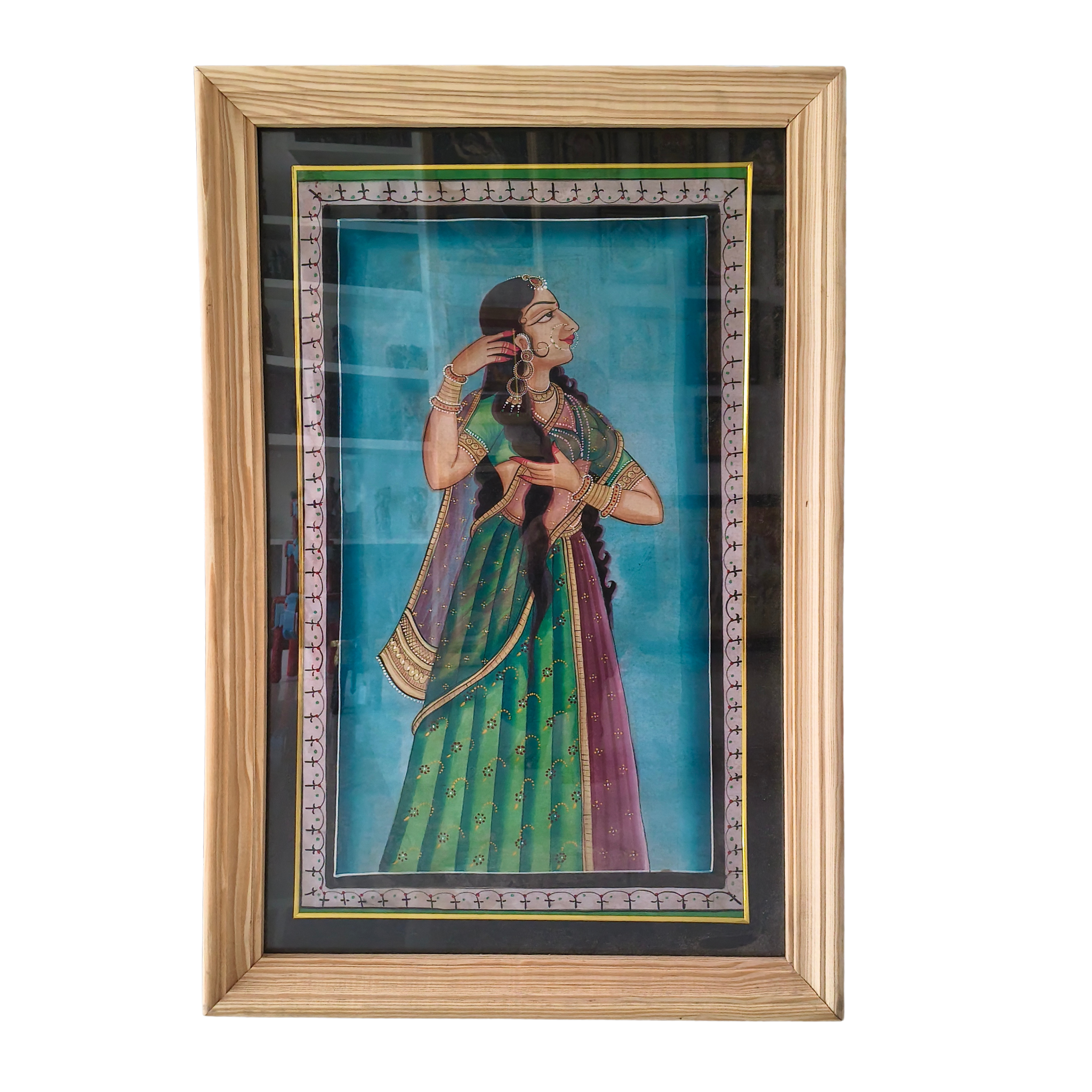 The Royal Beauty - A Hand-Painted Rajasthani Lady