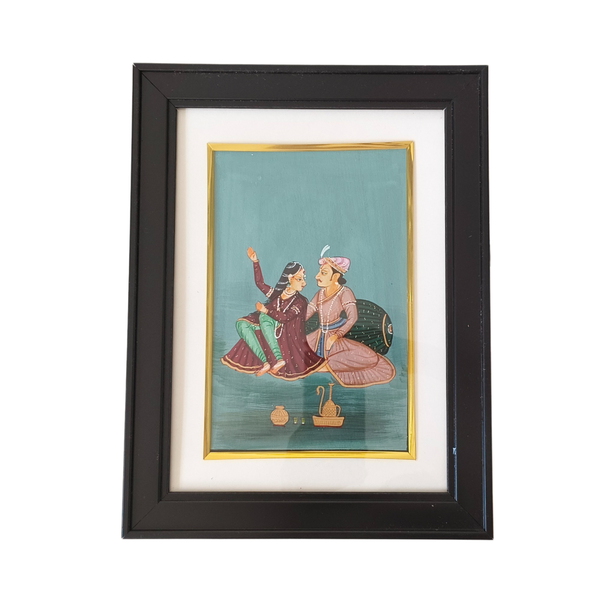 A Royal Couple in Repose - An Indian Miniature Painting