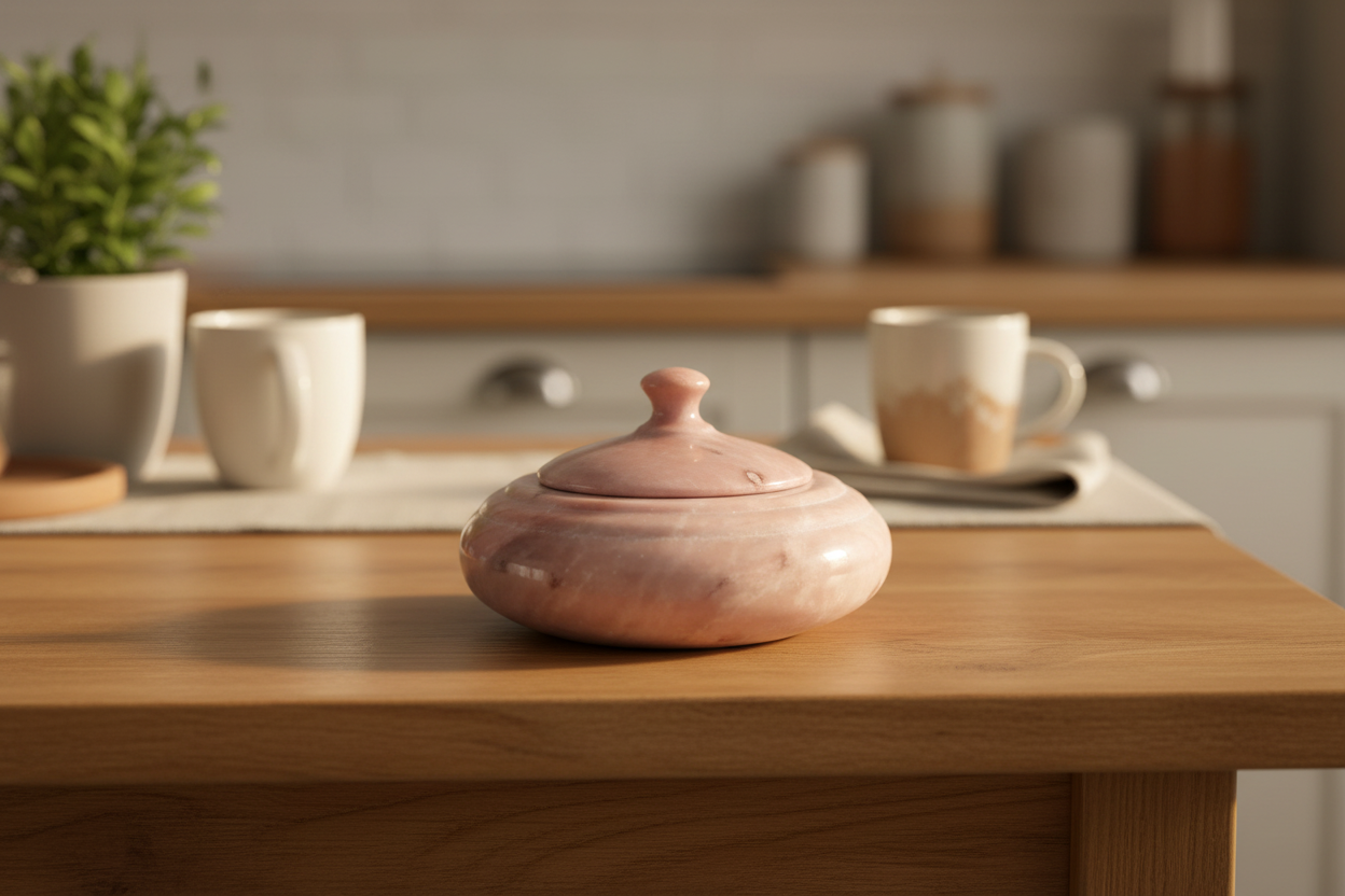 Marble Decorative Storage Jar with Lid – Luxury Stone Pot for Home Décor   Marble