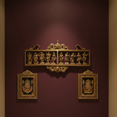 Handcrafted Brass Dashavatara Wall Hanging – Ten Incarnations of Lord Vishnu Panel   Brass Artwork