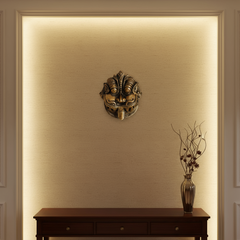 Fierce Brass Kirtimukha Wall Mask - Guardian Protector Face