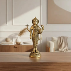 Standing Brass Idol of Lord Dhanvantari   Brass Ware