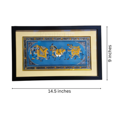 Rajasthani Miniature Mughal Durbar Animals Painting of Royal Frame