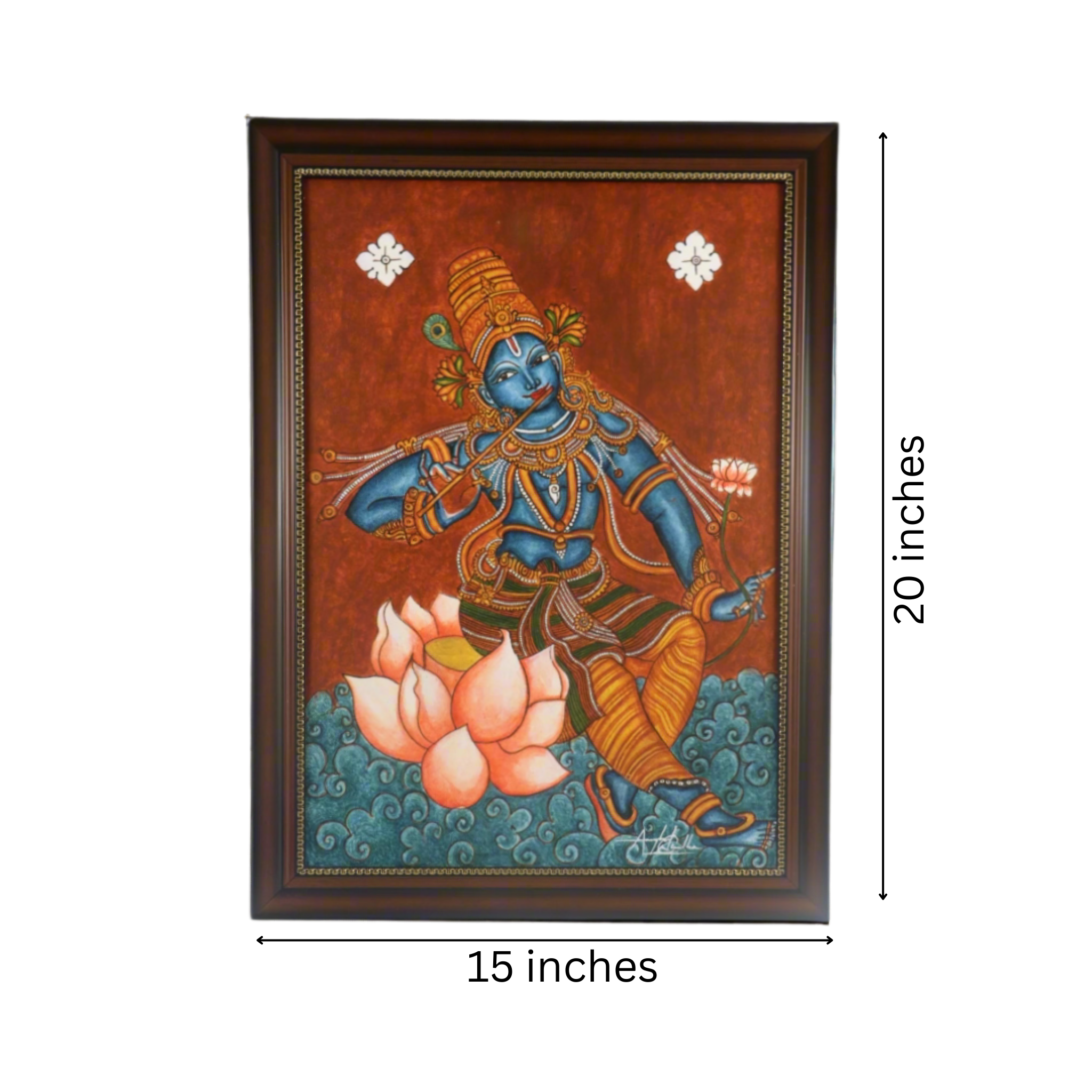 Padma Krishna – The Lotus-Seated Divine in Mural Form