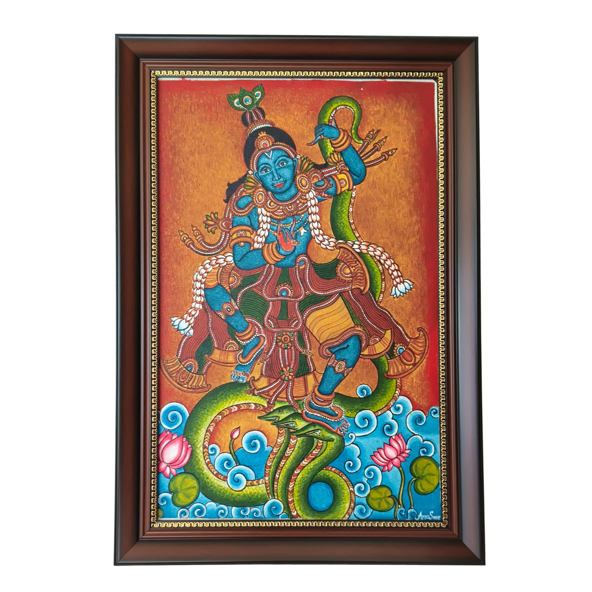Kaliyamardhanam – Kerala Mural Painting of Krishna Subduing Kaliya