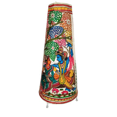 Radha Krishna Leather Puppetry Lamp Bed Lamp - Traditional Indian Leather Art   Leather Paintings