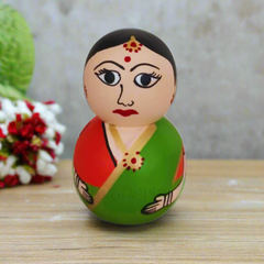 Handmade Wooden Women Peg Doll