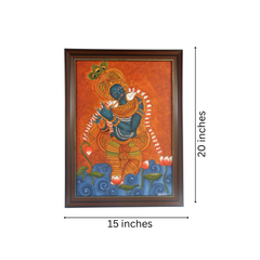 Shree Krishna in Kerala Mural Style – Spiritual Wall Art