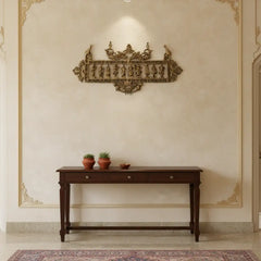 Ornate Brass Dashavatar Wall Hanging - Hindu Deity Procession Decor   Brass Ware