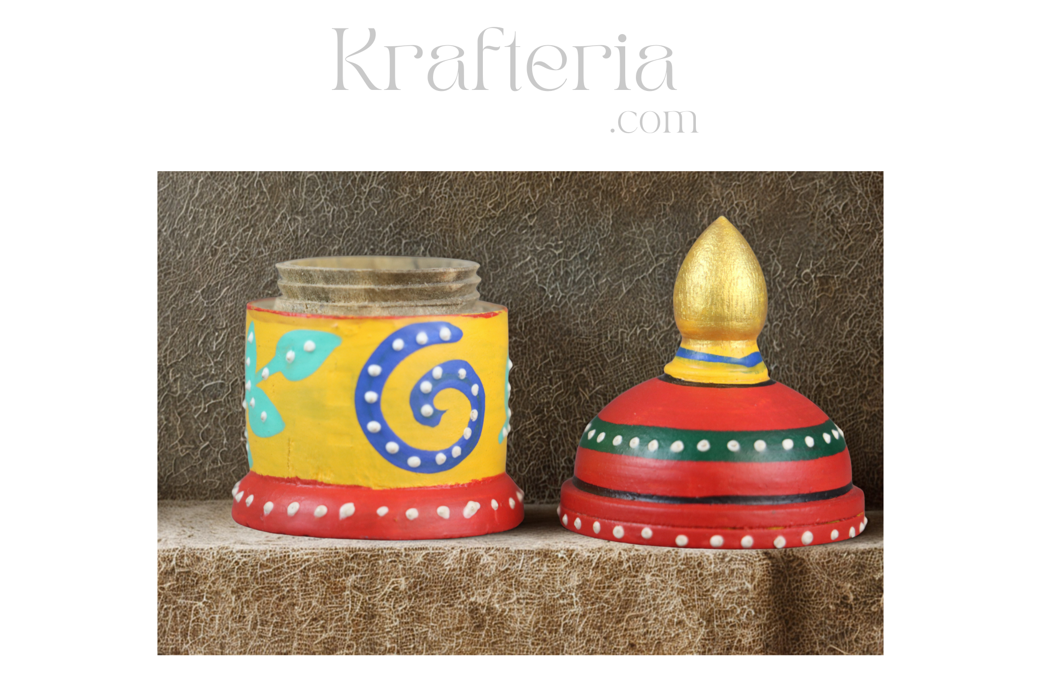 Wooden Sindoor/Kumkuma Holder – Hand-Painted Design