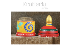 Wooden Sindoor/Kumkuma Holder – Hand-Painted Design