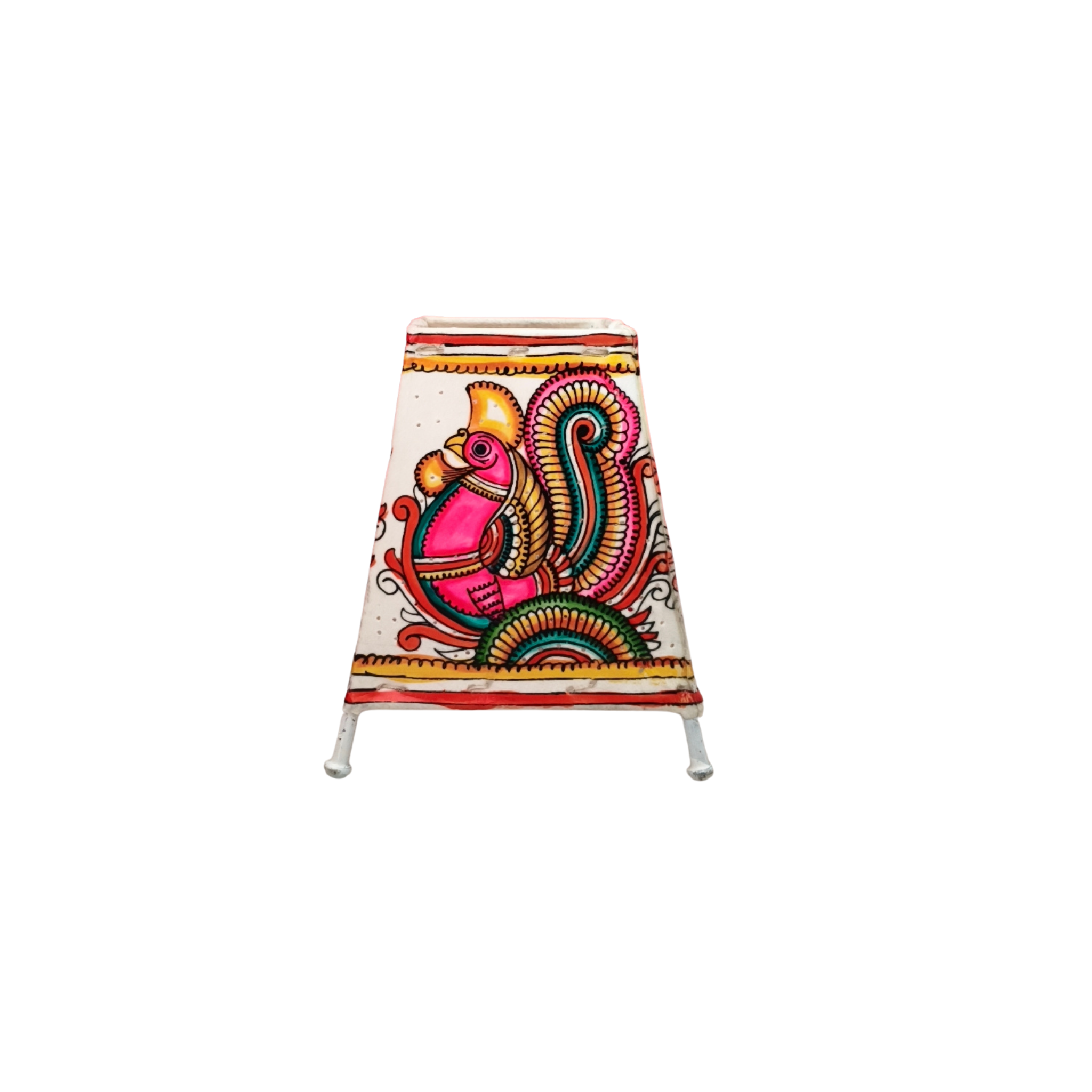 Graceful Peacock Leather Puppetry Painting | Bed Lamp